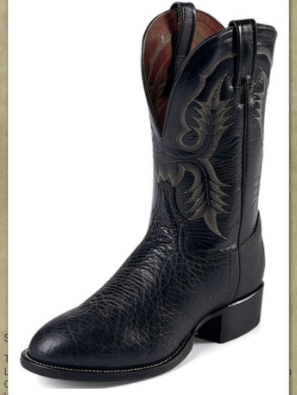 Tony Lama Stockman Black Bullhide Leather Western Boots Sz 10 D, CT2036